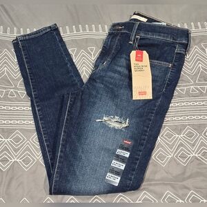 Levis High Rise Super Skinny Distressed Jeans Size 30